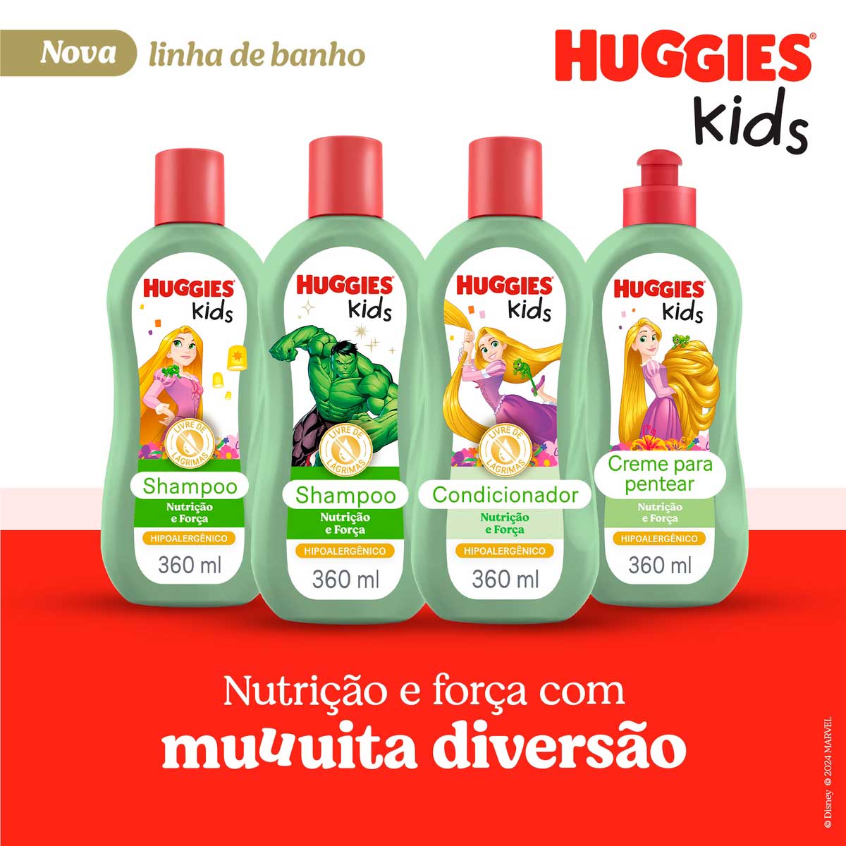 Creme para Pentear Enrolados Huggies Kids Nutricao e Forca 360ml