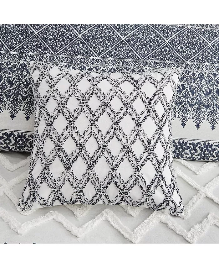 Gracie Mills Cotton Embroidered Square Pillow