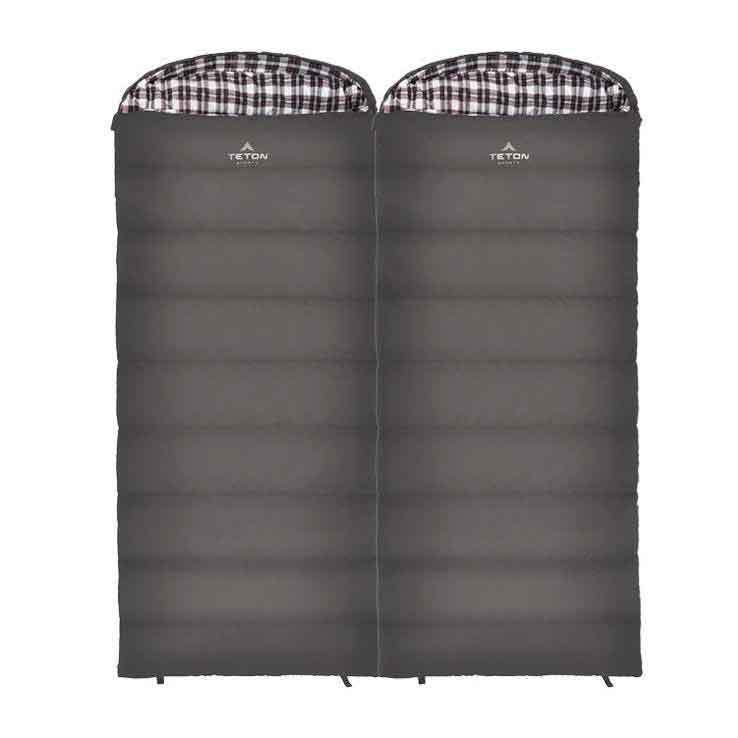 TETON Sports Fahrenheit XXL 0 Degree Oversized Rectangular Sleeping Bag  Grey