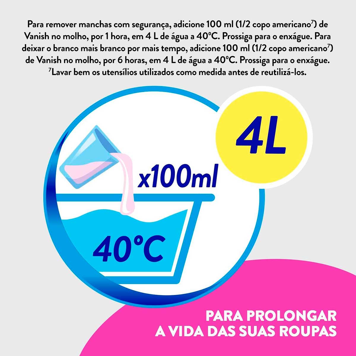 Tira Manchas Vanish Liquido Crystal White para roupas brancas Refil Economico 500ml