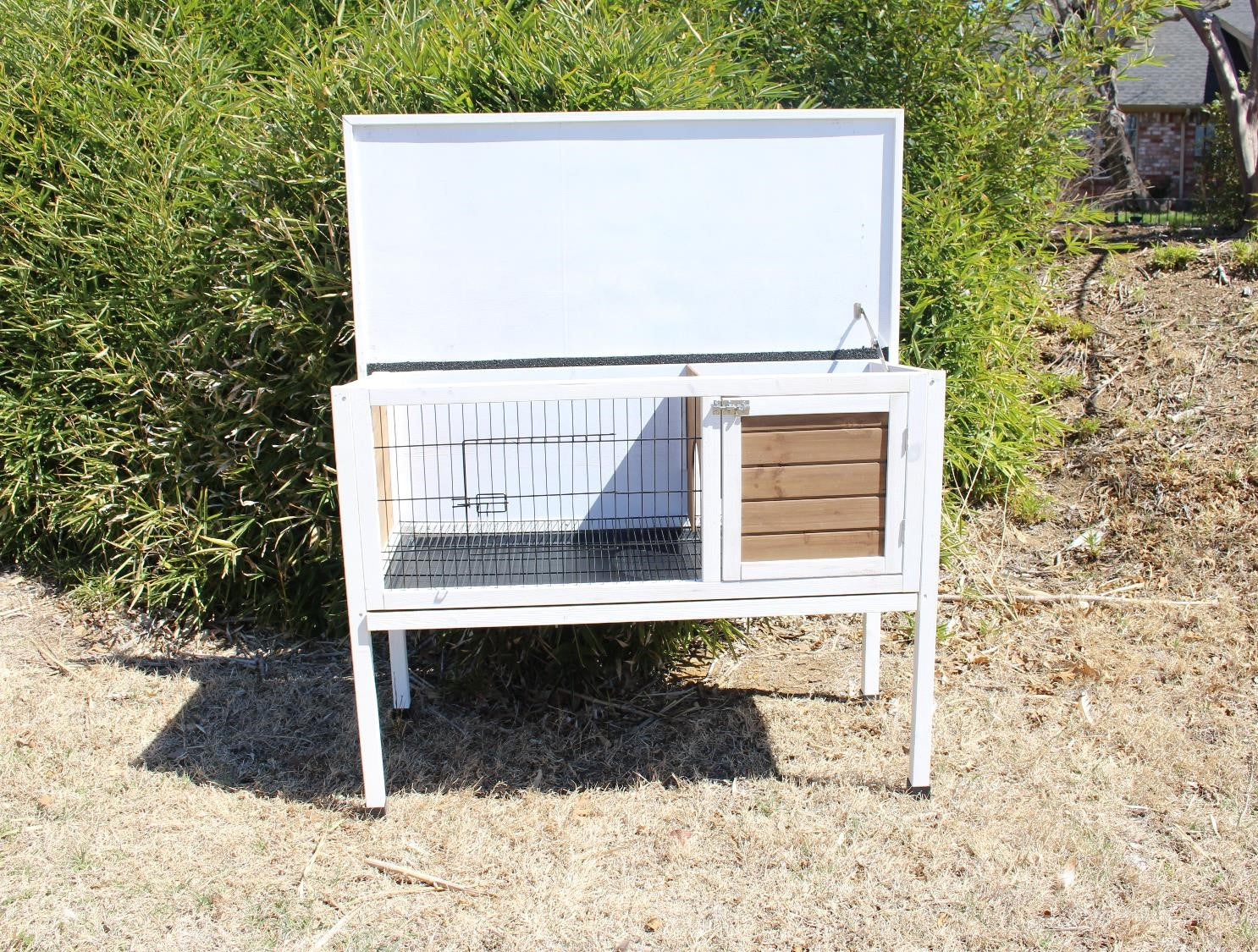 Zylina Extreme Wood Rabbit Hutch for Rabbits， Bunnies and Guinea Pigs， 48