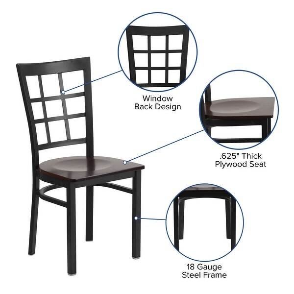 Steel Window Back Restaurant Chair - 16.5