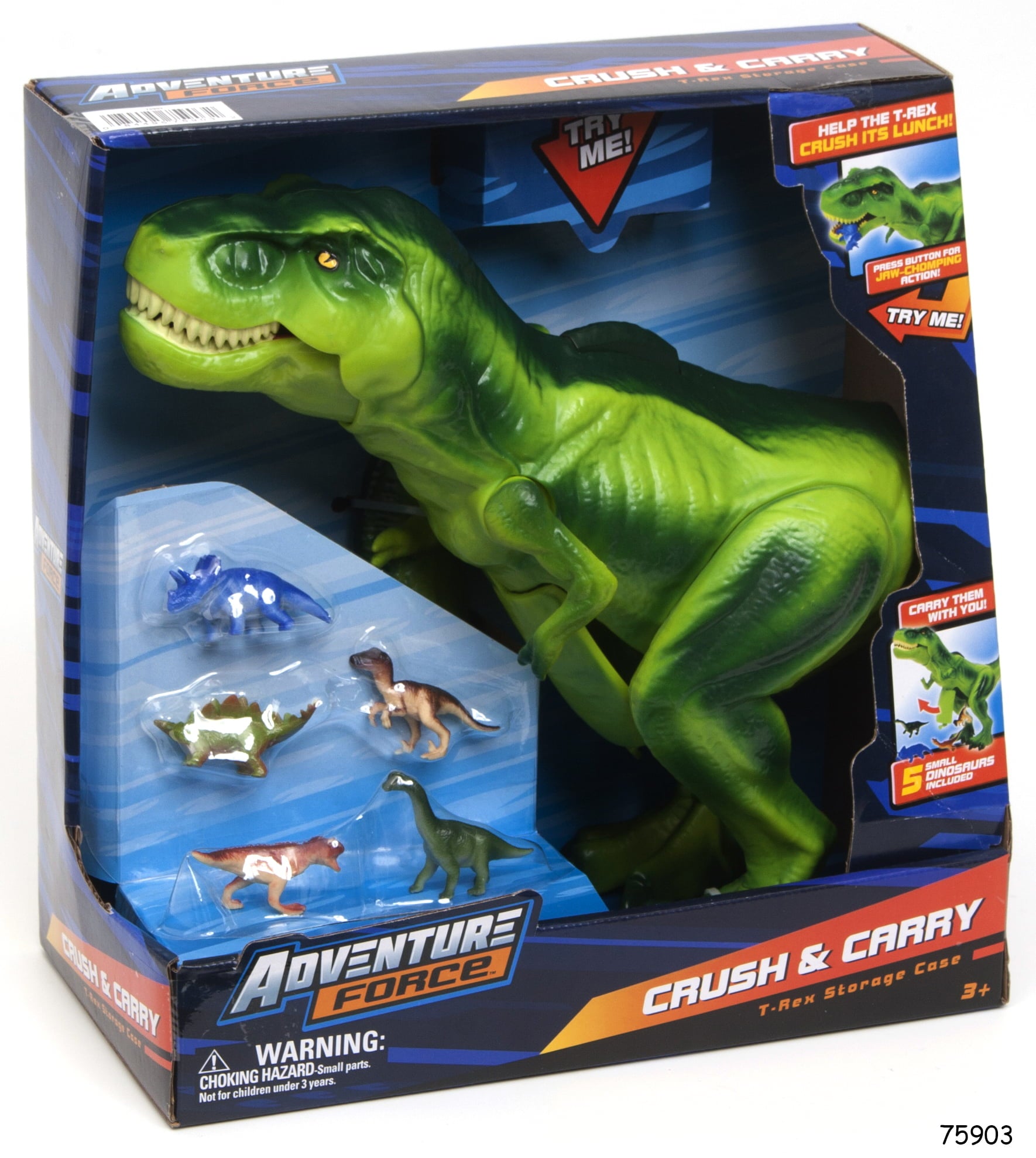 Adventure Force Crush and Carry T-Rex Storage Case with Small Dinosaurs