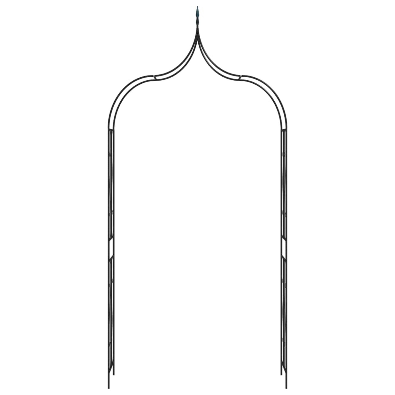 MABOTO Garden Arch Black 47.2"x15"x101.6" Iron