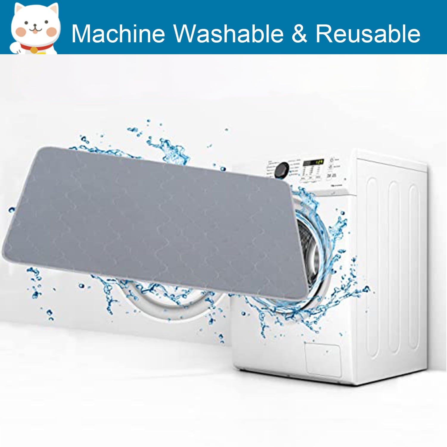 Washable Pee Pads for Dogs，Extra Absorbent Layered Waterproof Pet Mat，Reusable Puppy Training Pad (2-Pack)