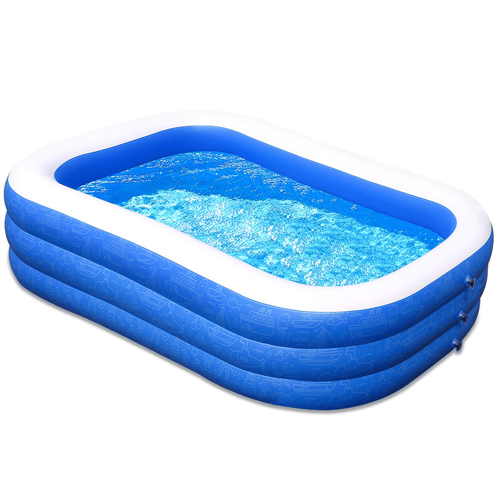 Inflatable Portable Swimming Pool Family Full Size Blow Up Kiddie Pool Play Center 92