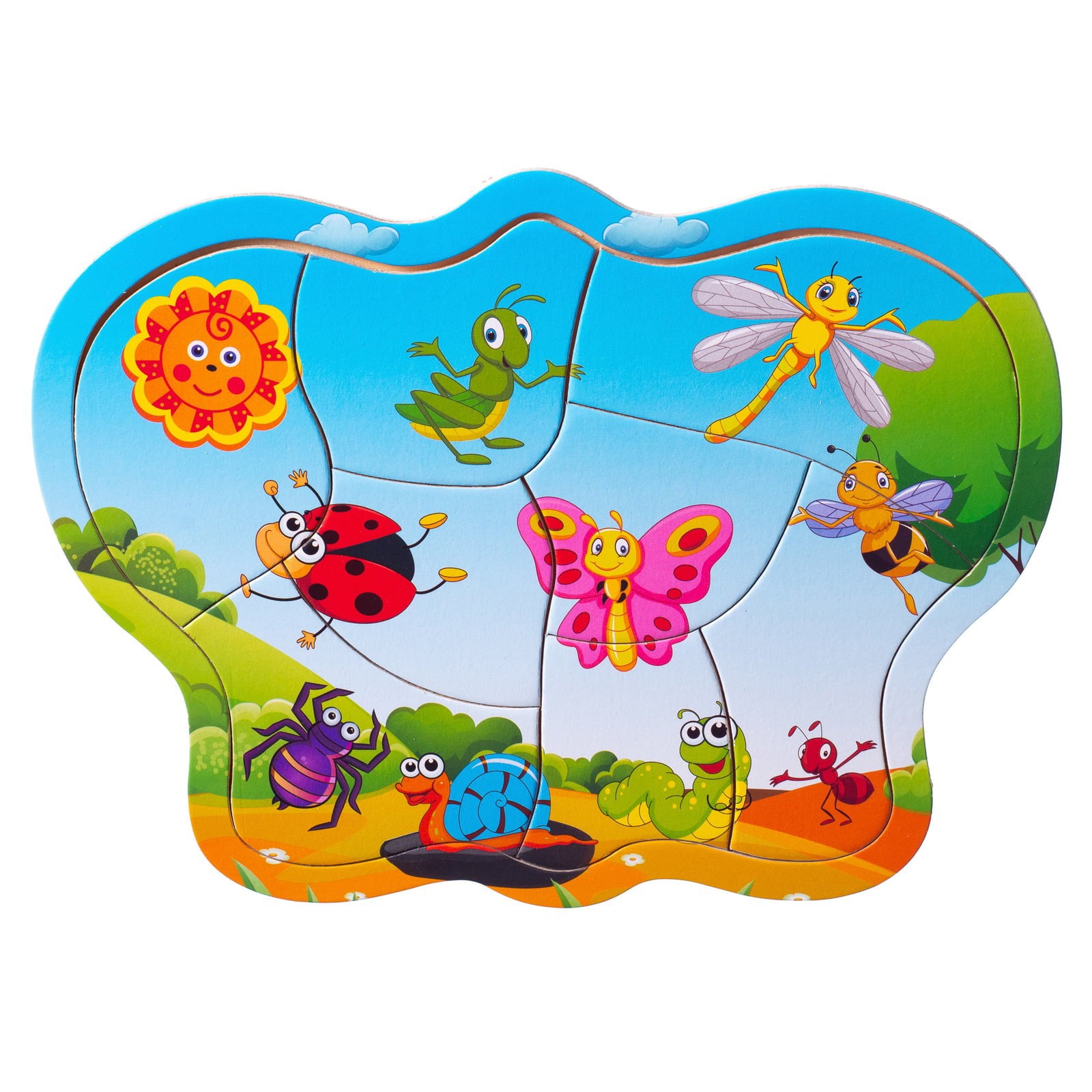 Eliiti Wooden Insects Jigsaw Puzzle for Toddlers 2 to 4 Years Old Boys Girls