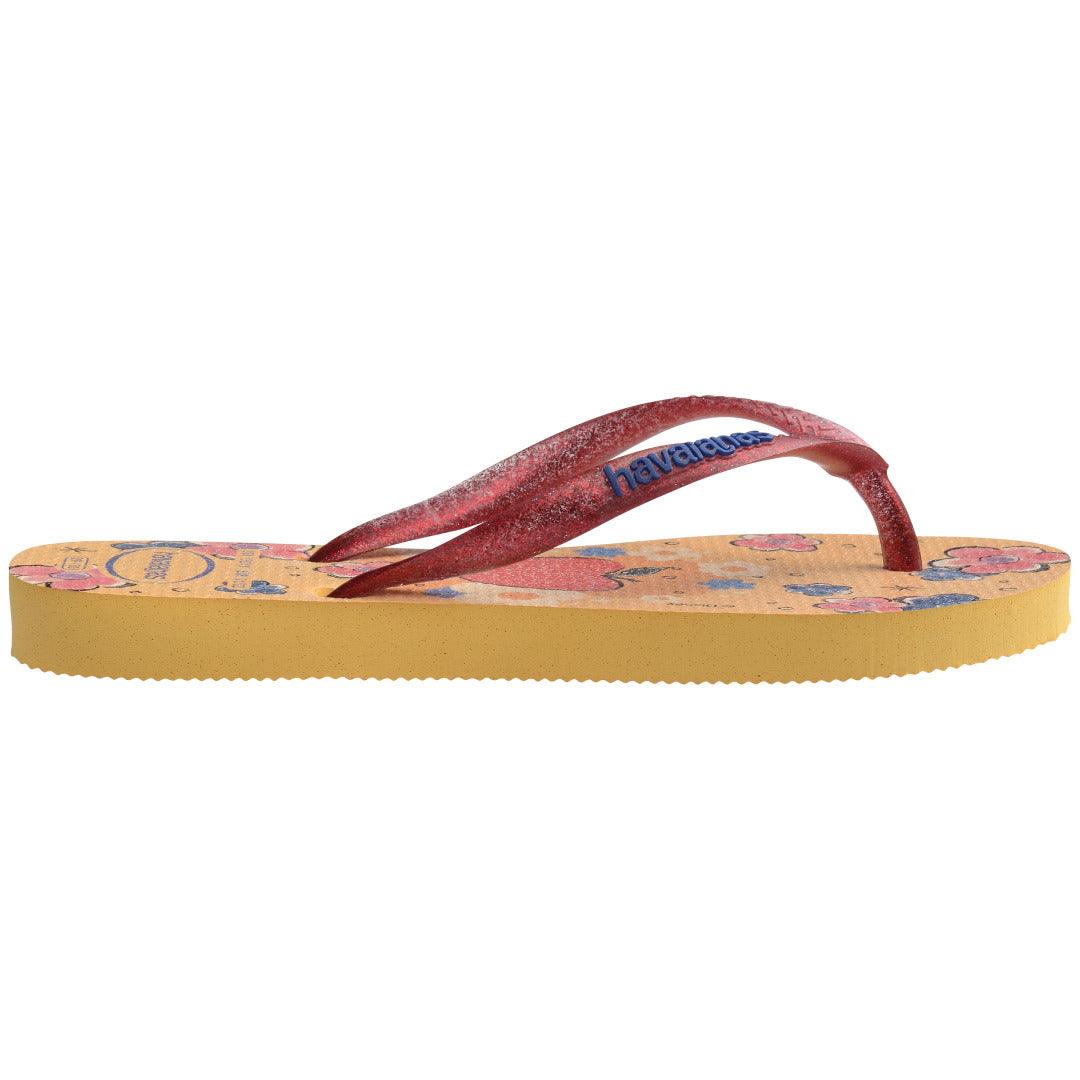 Chinelo Havaianas Infantil Slim Branca de Neve Amarelo Caja