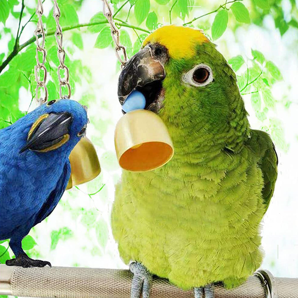 10 Pcs Parrot Bird Toys， Chew Toy for Parakeet Bird Cage Accessories Hanging Swing Bell Toy Sets
