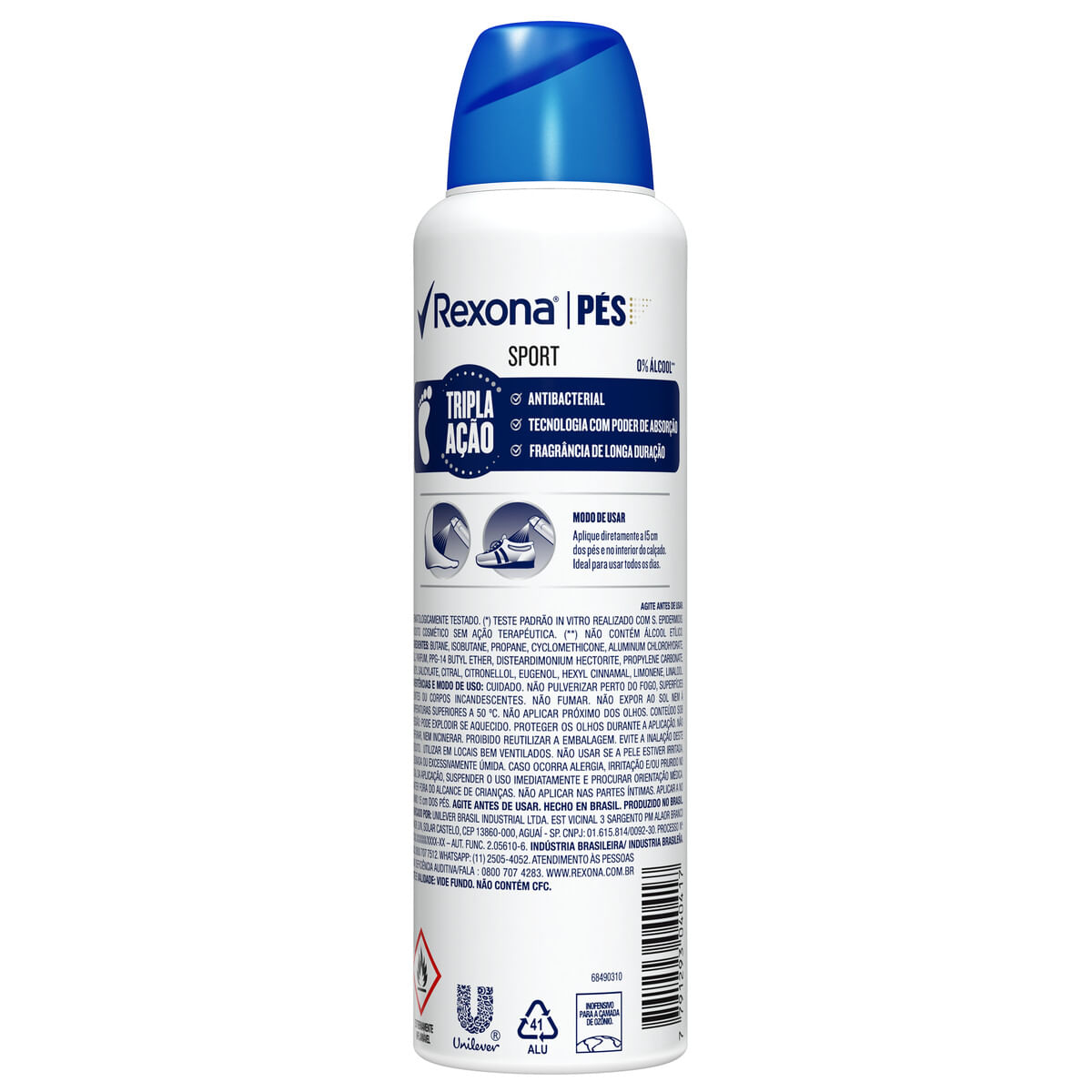 Desodorante Aerossol para os Pes Rexona Sport 153 ml