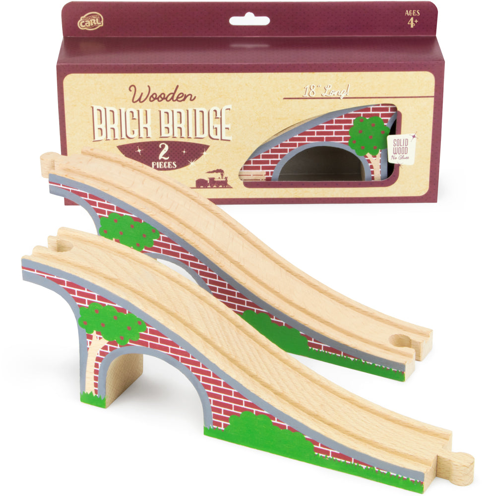 Conductor Carl Wooden Brick Bridge (2 Pack) Play Train Set