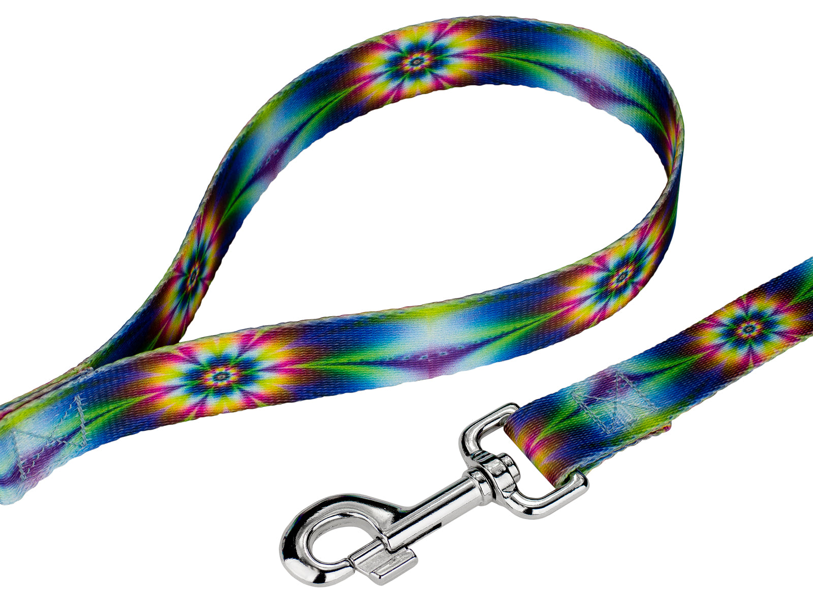 Country Brook Petz® Premium Tie Dye Flowers Dog Collar and Leash， Large