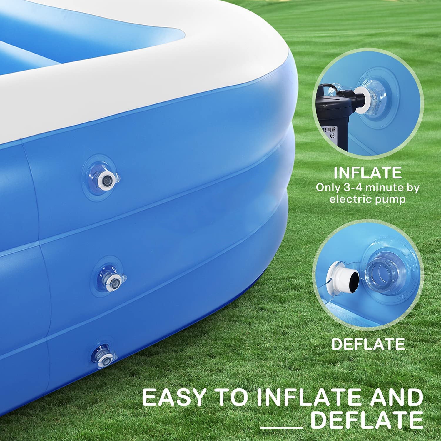 SUGIFT Inflatable Swimming Pools，  Lounge Inflatable Pool 120