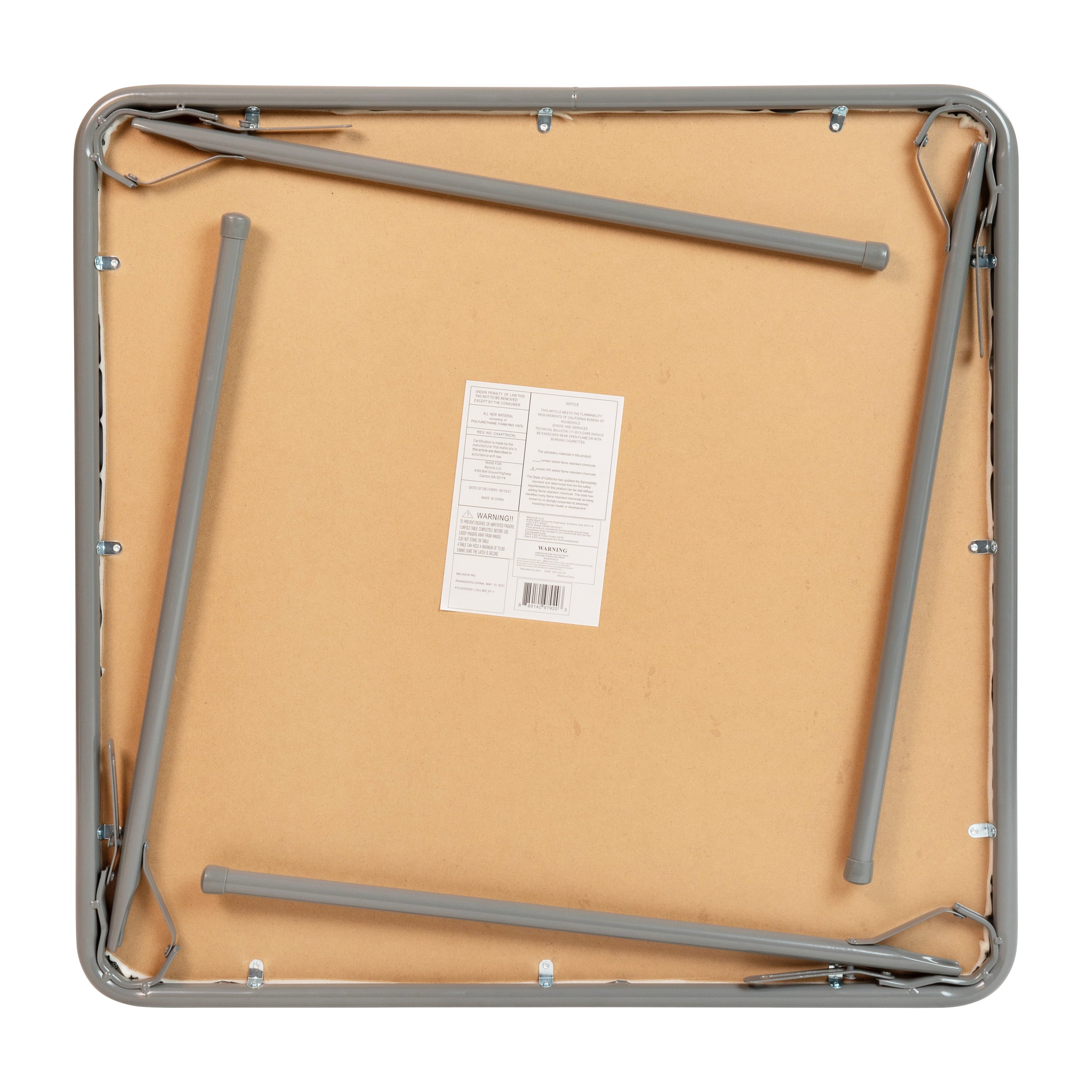 Flash Furniture Gray Folding Card Table - Lightweight Portable Folding Table with Collapsible Legs