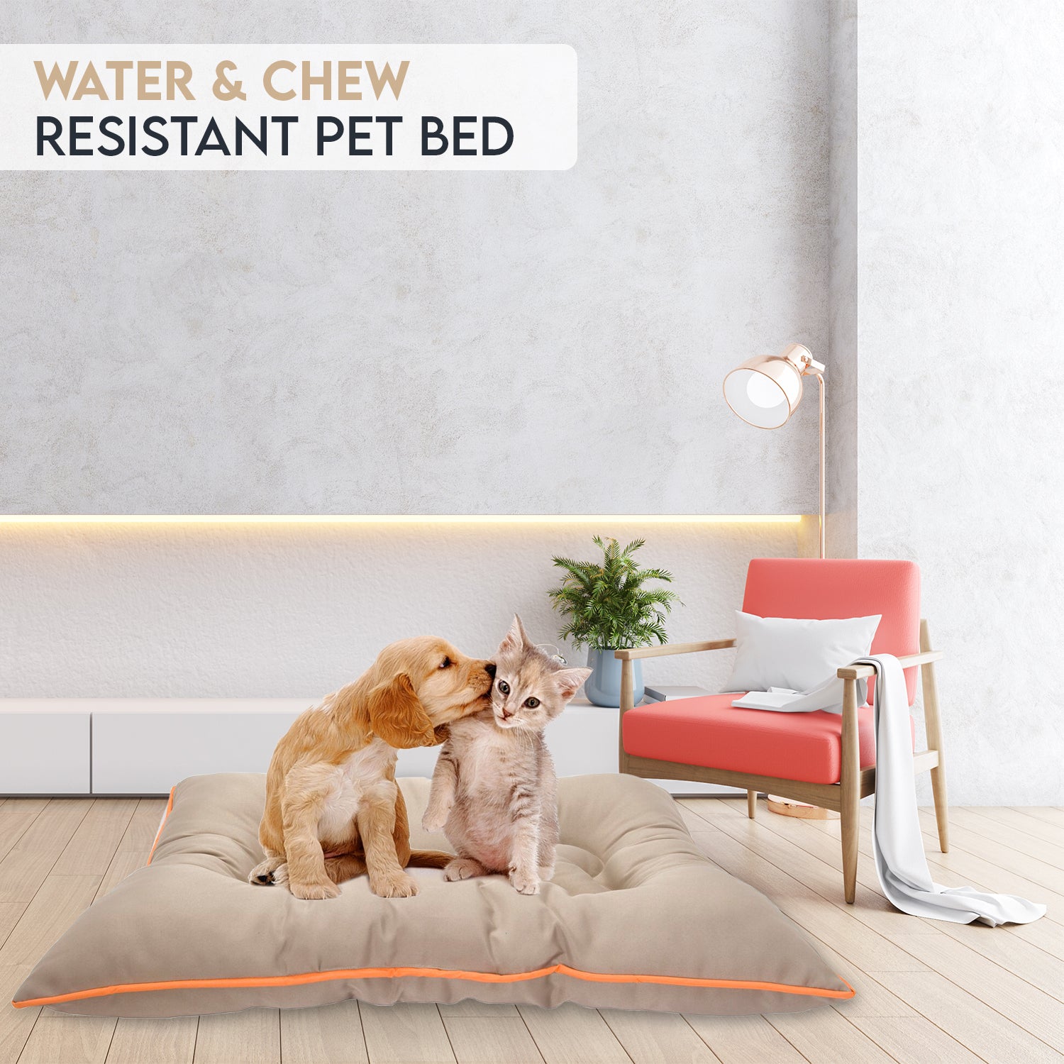 Precious Tails Co-Pilot Waterproof Dog Bed， Grey， Small， 30