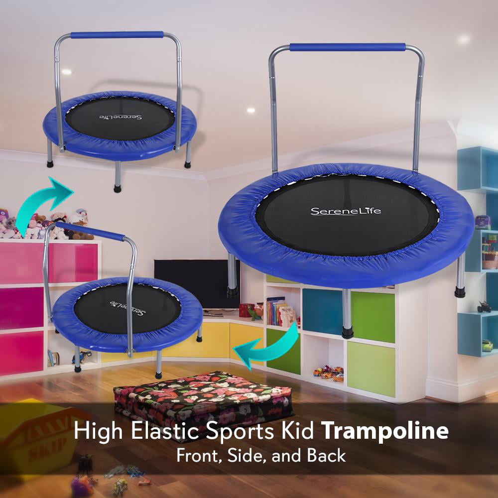 SereneLife SLSPT365 - Jumping Fun Sports Trampoline， Kids Size