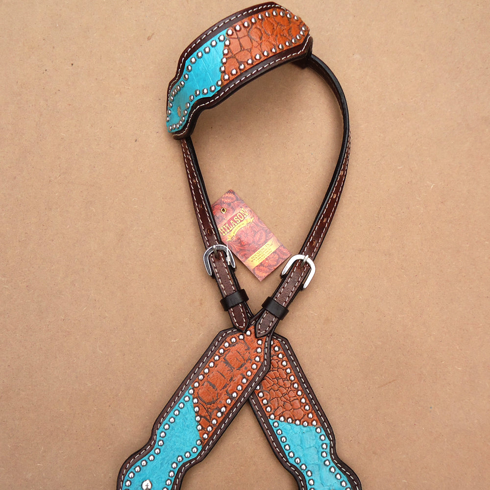 13BH Western Horse One Ear Headstall Tack Bridle American Leather Hilason
