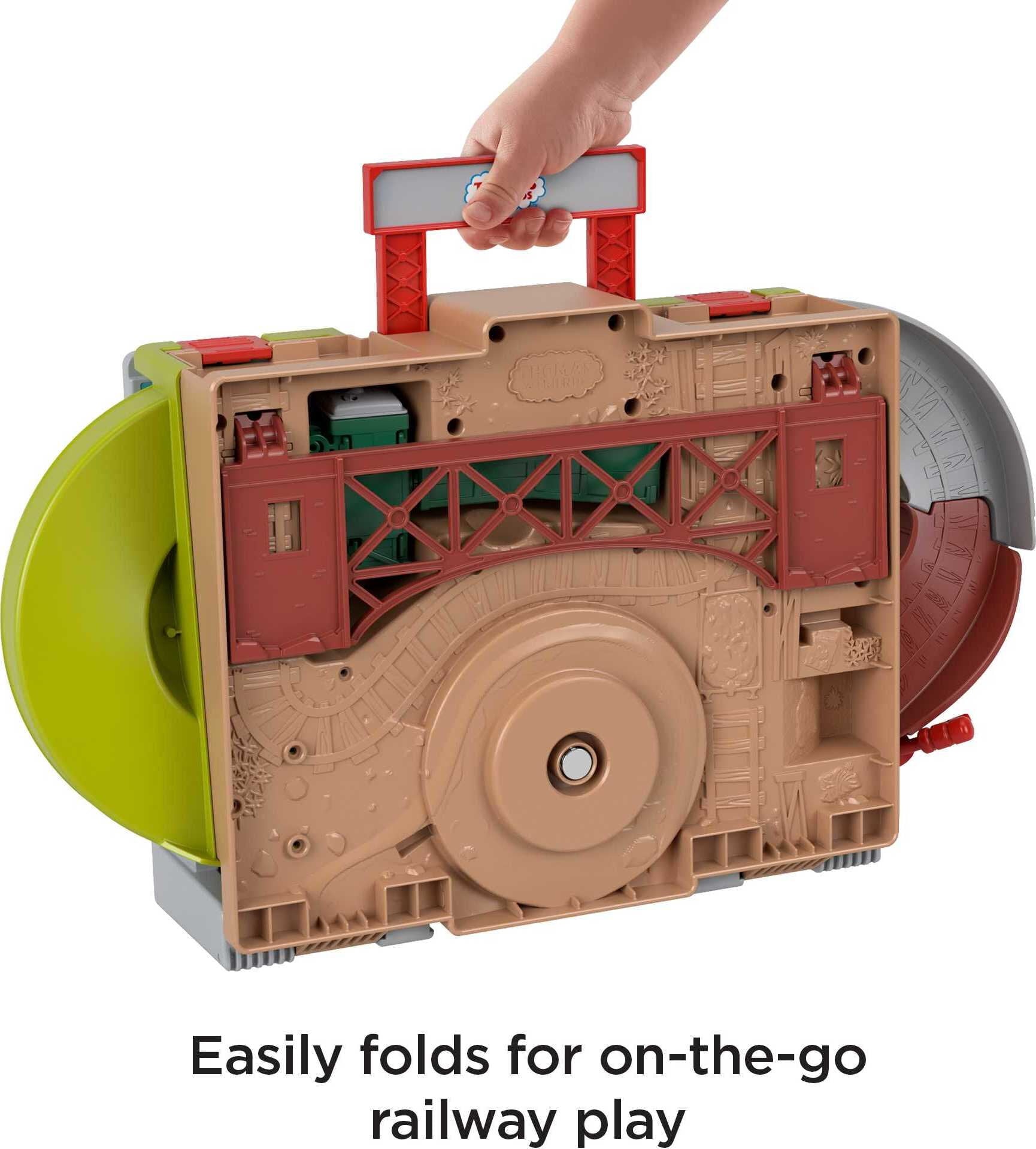 Thomas and Friends Sodor Take-Along Playset with Diecast Thomas Engine and Cranky The Crane