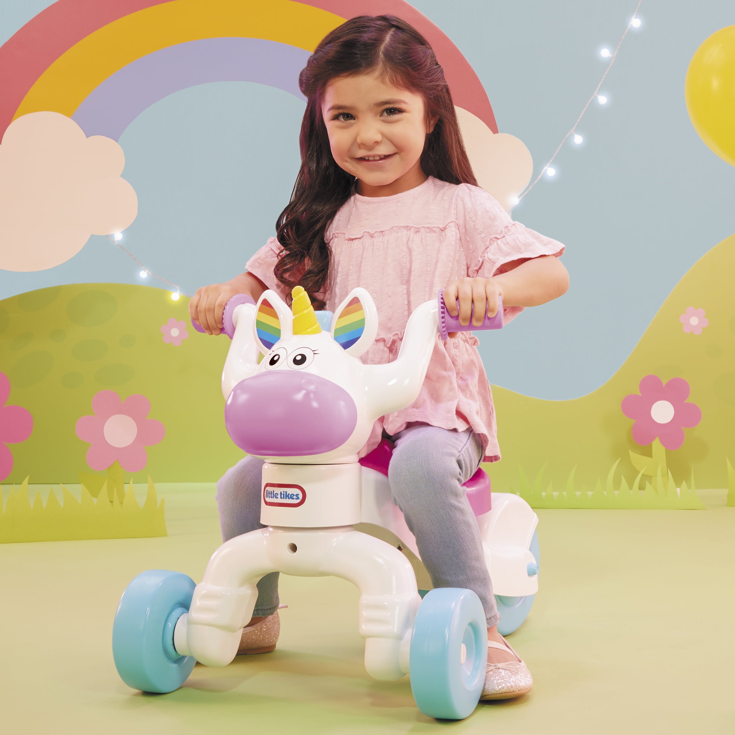 Little Tikes® Go and Grow™ Unicorn Indoor Outdoor Multicolor Ride-On Scoot Helps Develop Motor Skills for Preschool Kids Toddlers Children Boys Girls Age 1-3 Years