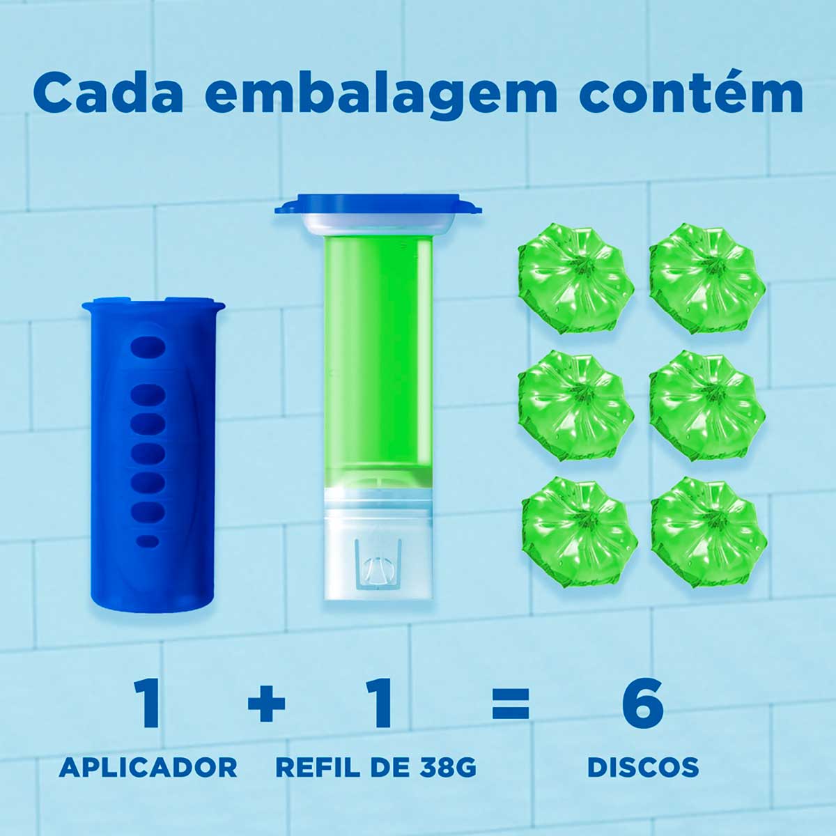 Desodorizador Sanitario Pato Gel Adesivo Citrus Aplicador e Refil 6 Discos Oferta Especial