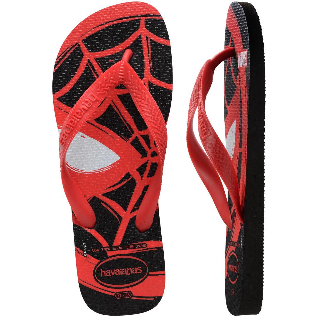 Chinelo Havaianas Top Marvel Logomania Homem Aranha Vermelho