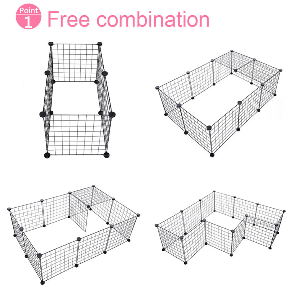 Hemoton Playpen Cage Puppy Dogs Fence Small Pet Bunny Iron Pets Indoor Dog Kitten Animal Portable Rabbit
