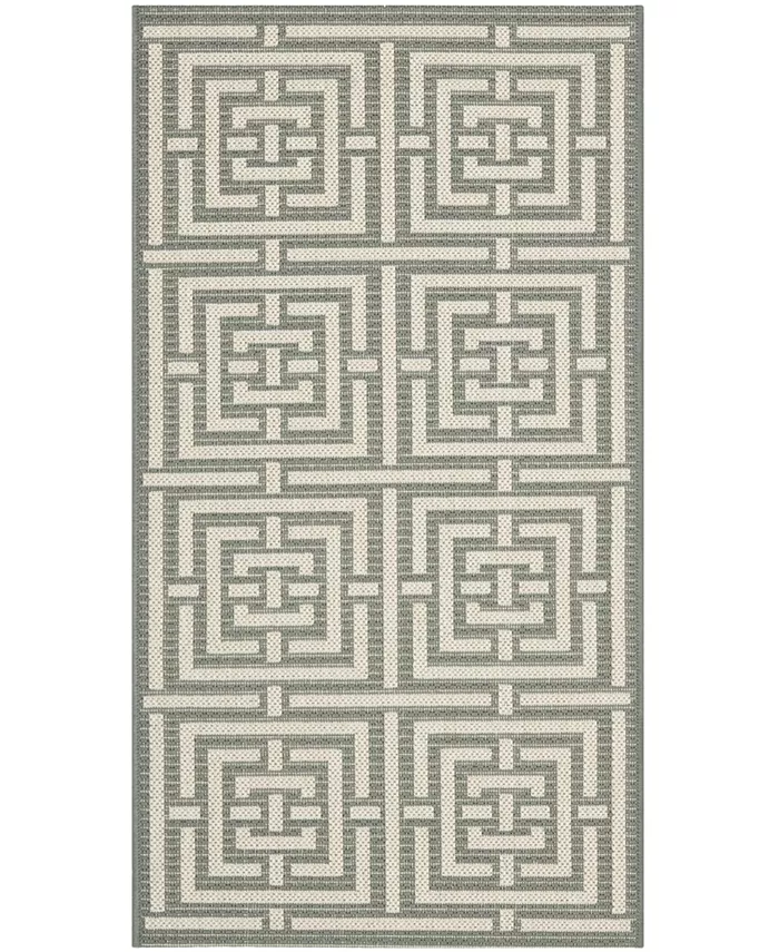 Safavieh Courtyard Gray and Cream 2' x 3'7