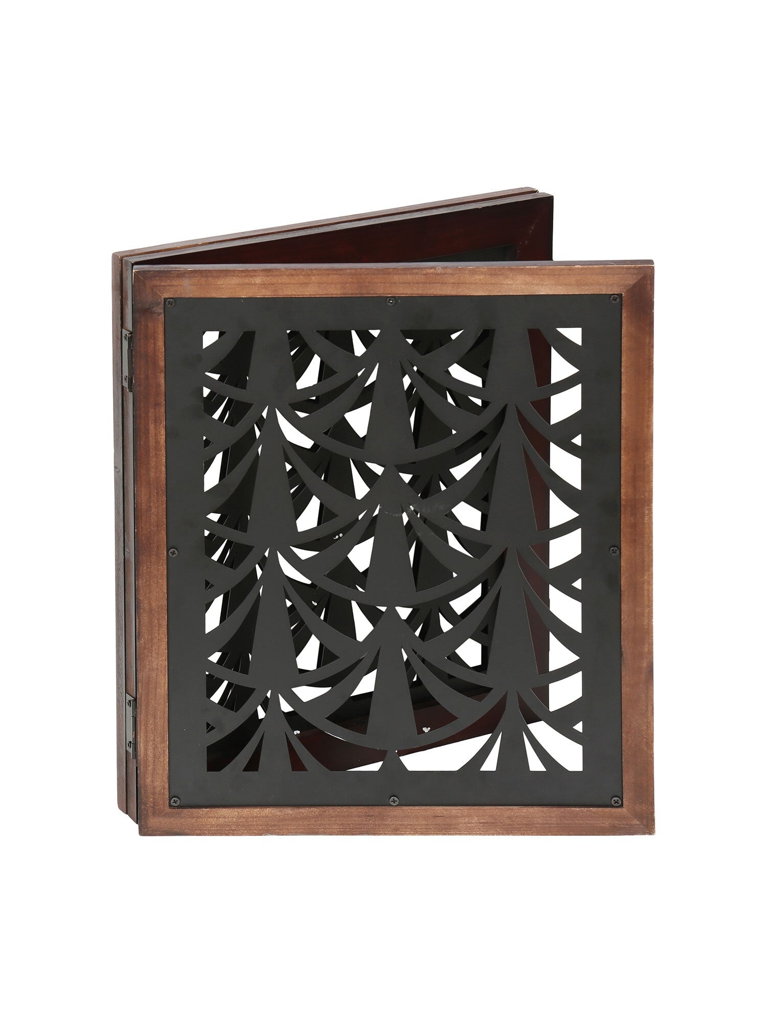 Free Standing Pet Gate - Wood with Metal Fans 3-Panel Dog Fence