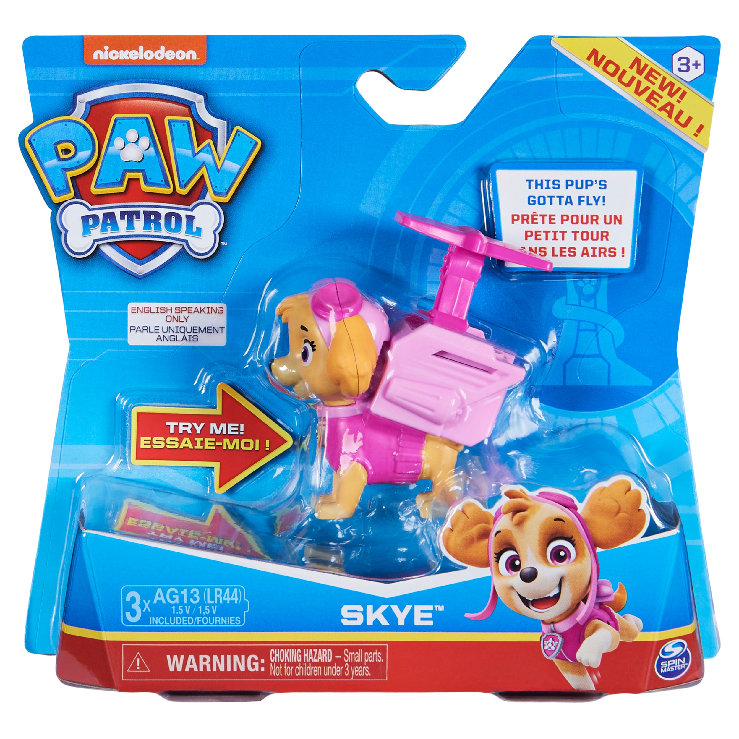 PAW Patrol， Action Pack Skye Collectible Figure with Sounds and Phrases， for Kids Aged 3 and up