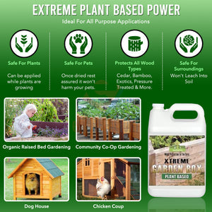 Seal It Green Garden Box Sealer-Plant Based, Non-Toxic & Non-Leaching Garden Bed Wood Sealer. Helps Protect Cedar & All Wood Types Used for Raised Bed Gardens. (1 Gallon Kit)