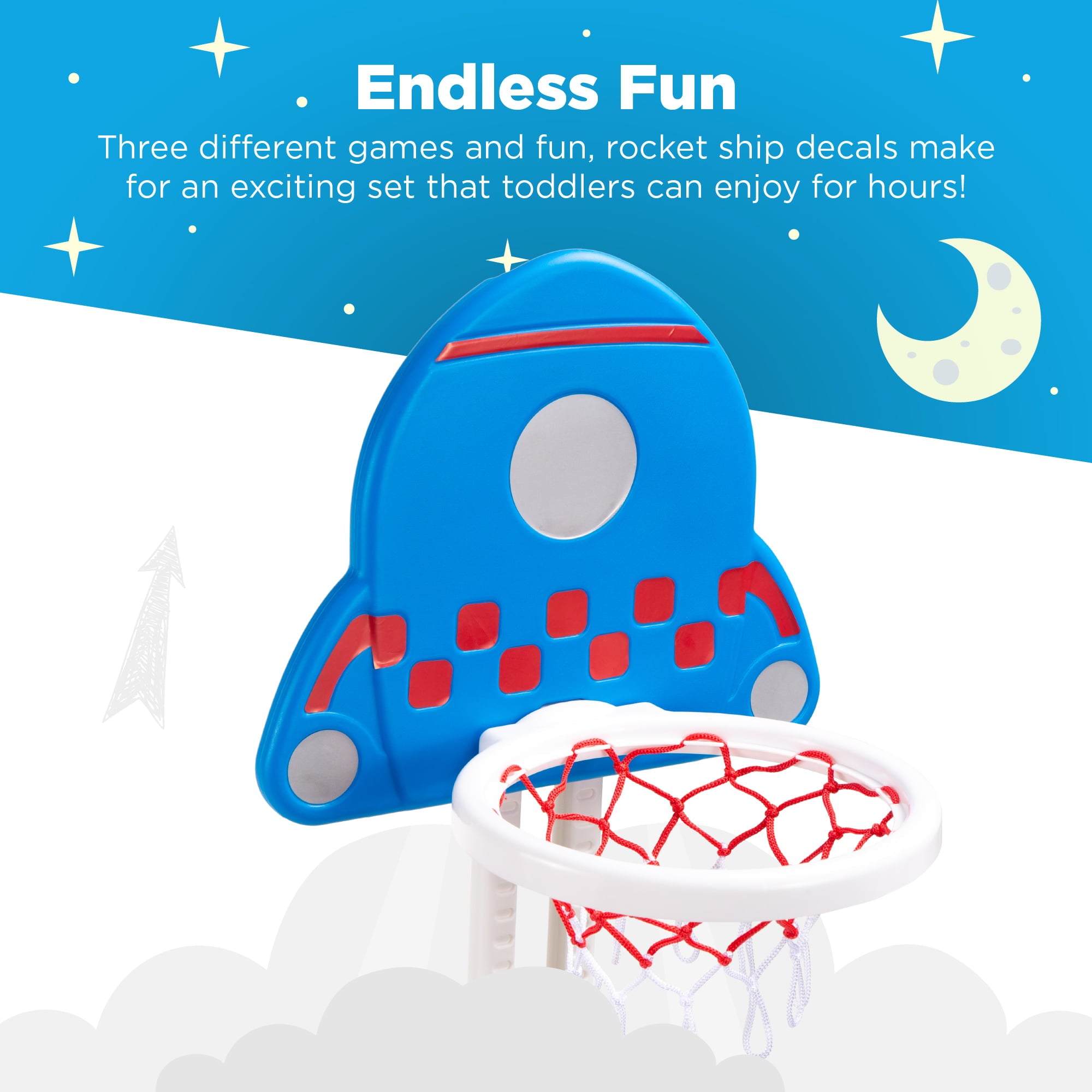 Best Choice Products 3-in-1 Toddler Basketball Hoop Sports Activity Center Grow With Me Play Set w/ Soccer， Ring Toss