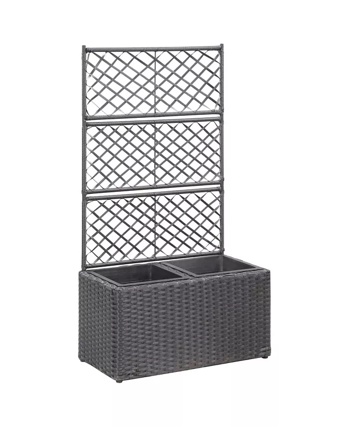 vidaXL Trellis Raised Bed with 2 Pots 22.8
