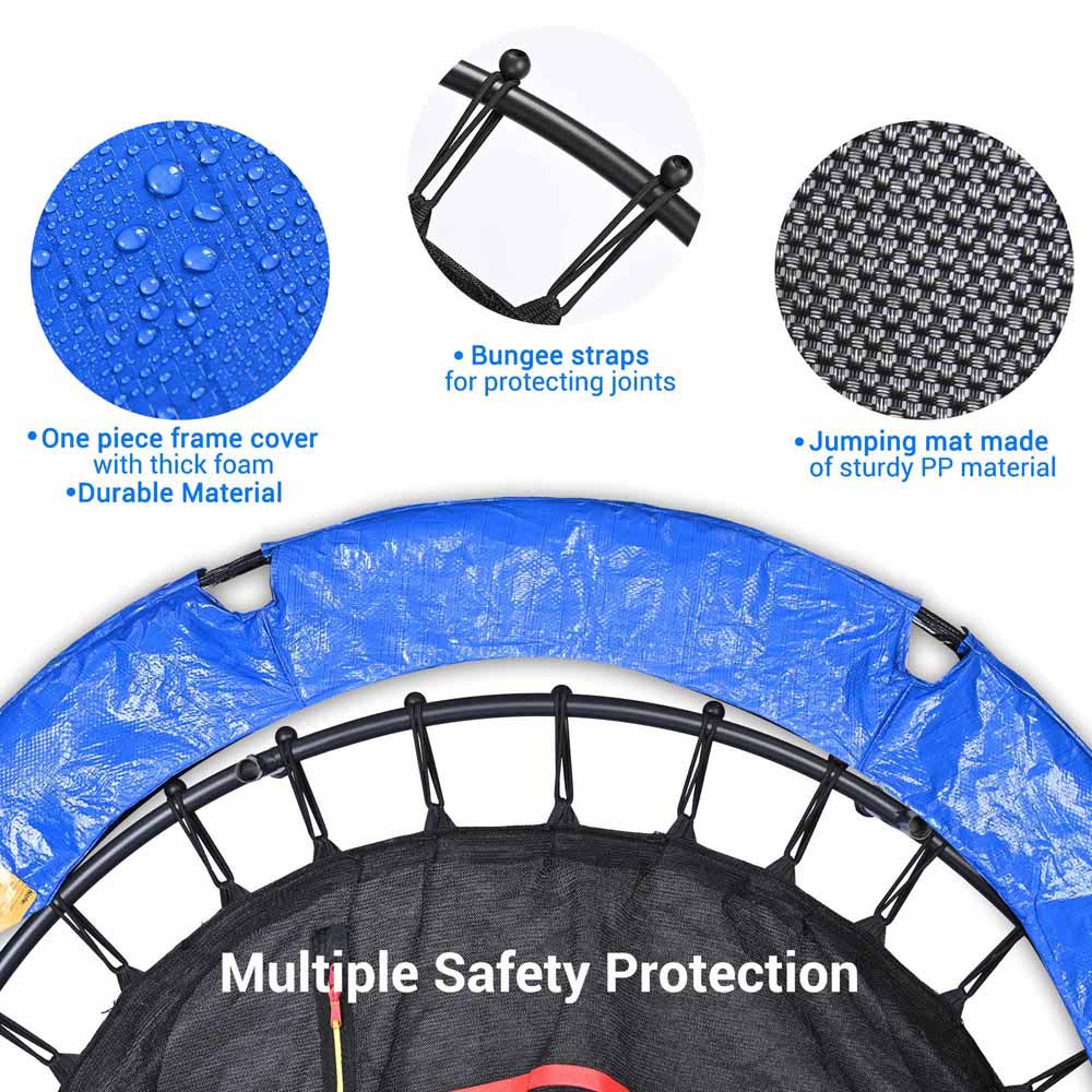 Yescom 4.5 ft Mini Trampoline with Net & Pad Indoor Kids Exercise