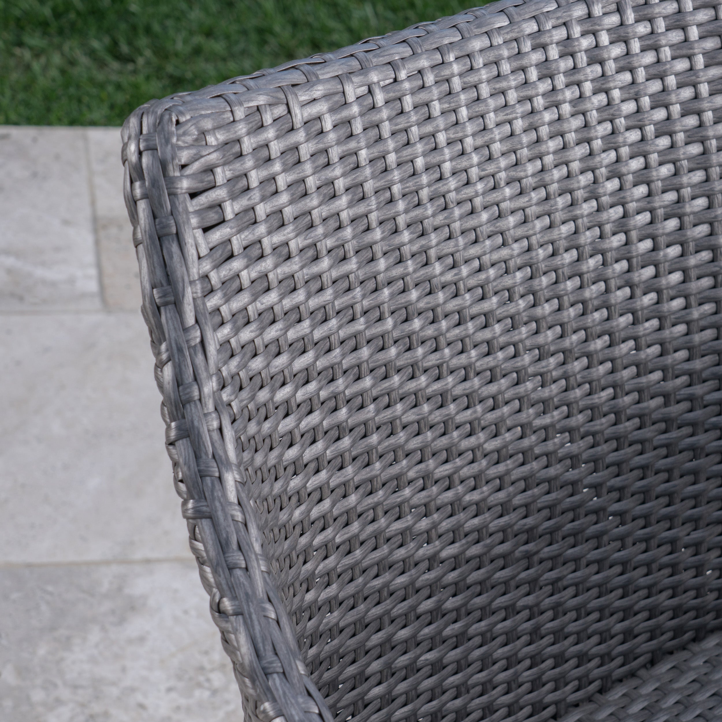 Rosy Outdoor 7 Piece Wicker Hexagon Dining Set with Stacking Chairs