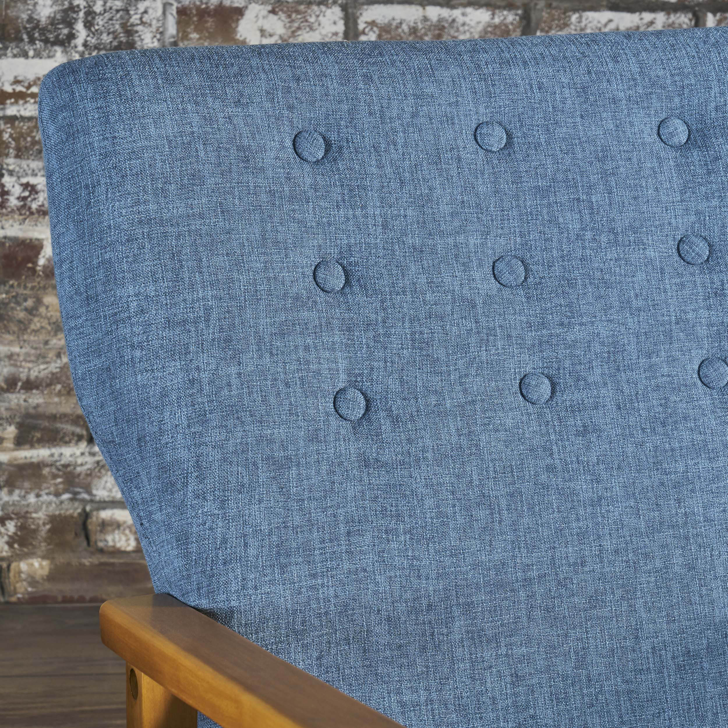 Hank Mid Century Modern Fabric Rocking Chair