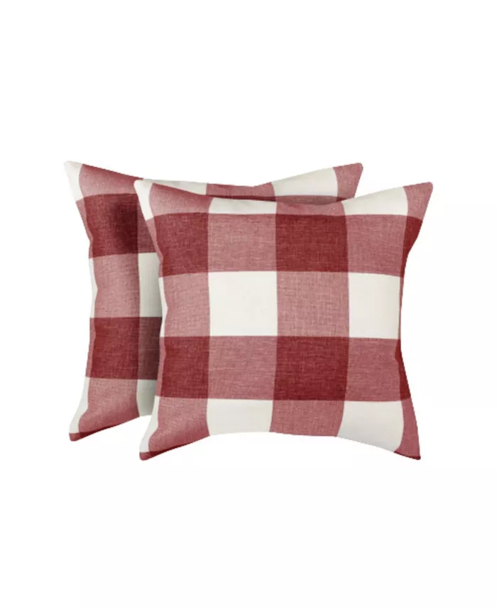 Zulay Kitchen 2 Pack Buffalo Plaid Throw Pillow Outdoor Indoor Covers 18x18 inches