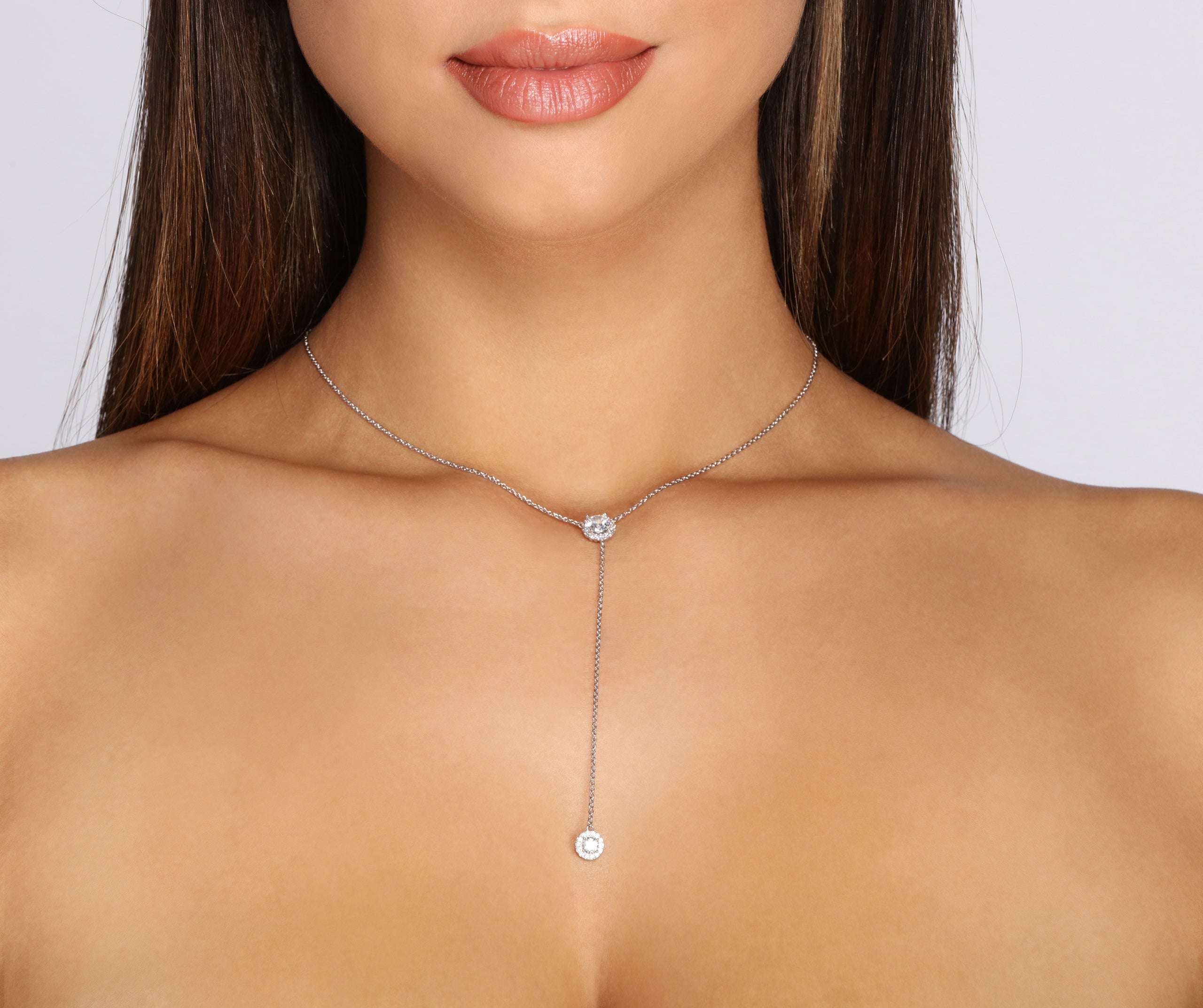 Dropping Hints Cubic Zirconia Lariat Choker