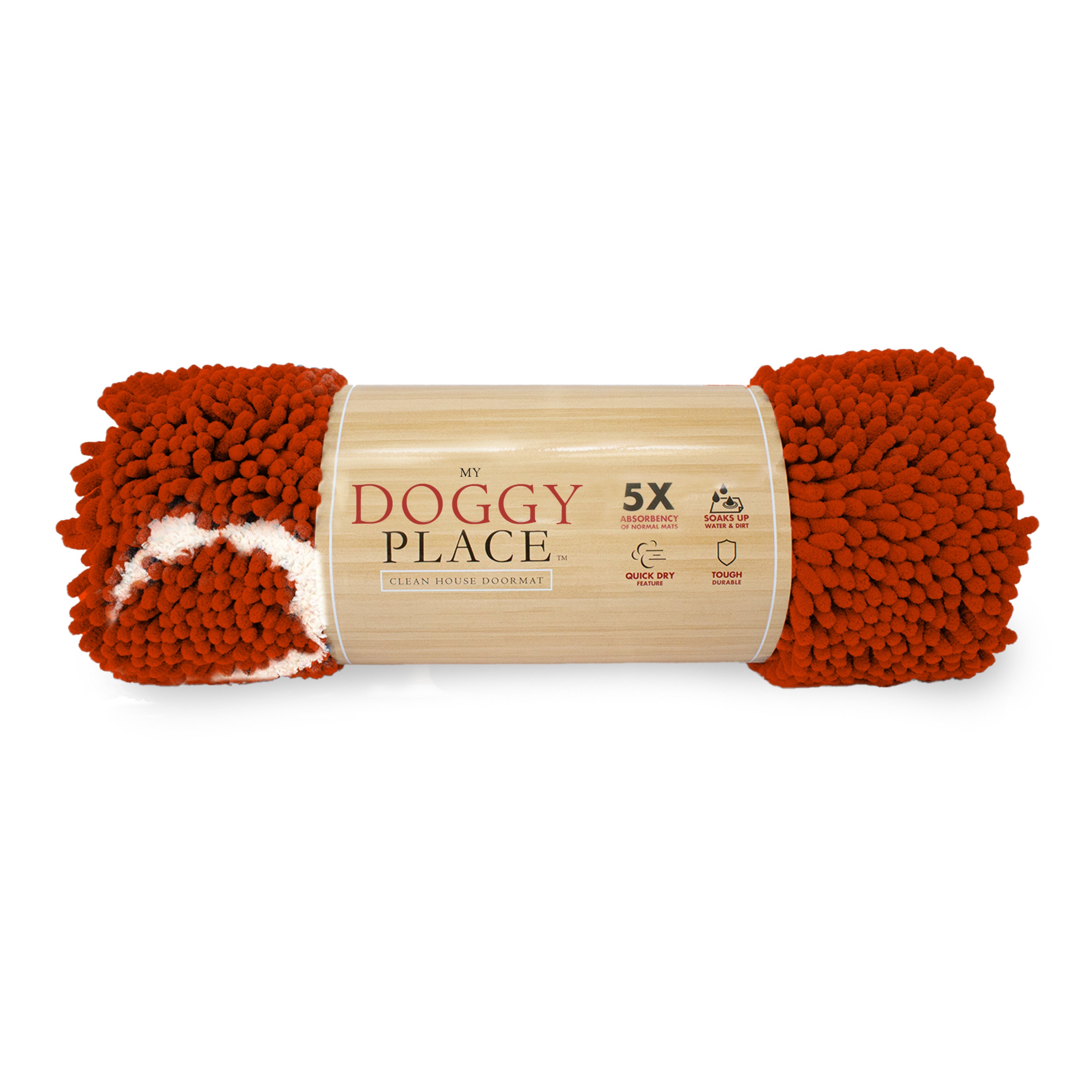 My Doggy Place Dog Mat for Muddy Paws， Washable Dog Door Mat， Red， M