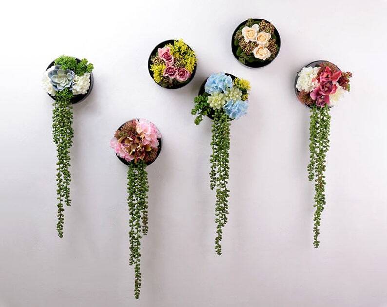 Unique Realistic 3D Rustic Faux Artificial Succulents Wall Art Tropica