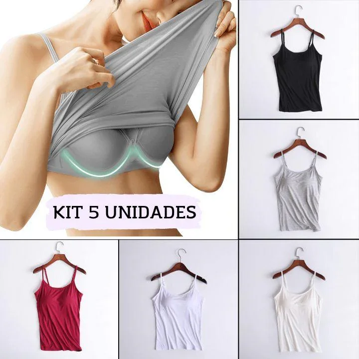 Kit 5 Unidades Camisola Sutiã Fresh™  / Nova Tendencia Primavera Verão 2025!