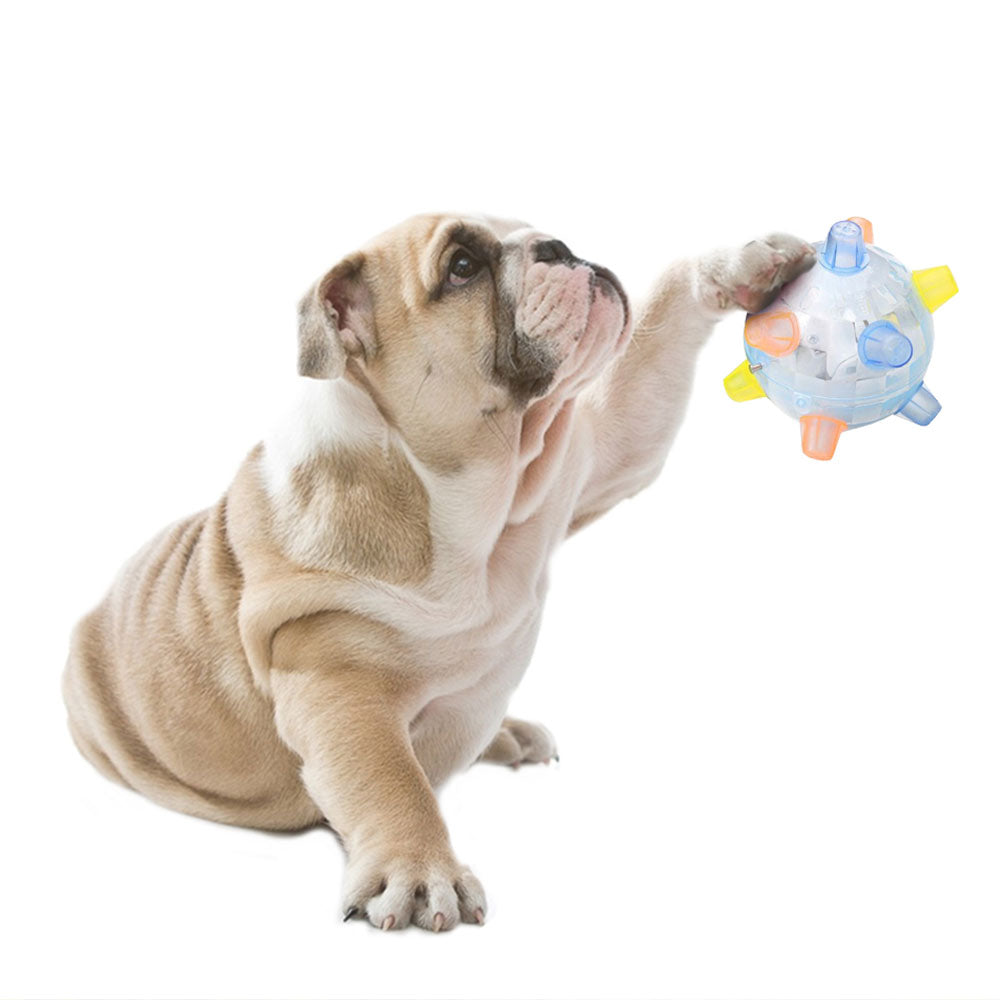 HOTBEST Flash Jumping Ball Creatie Dog Bouncing Ball Jumping ibrating Ball Flashing Jumping Pet Ball With Colorful LED Lights And Music