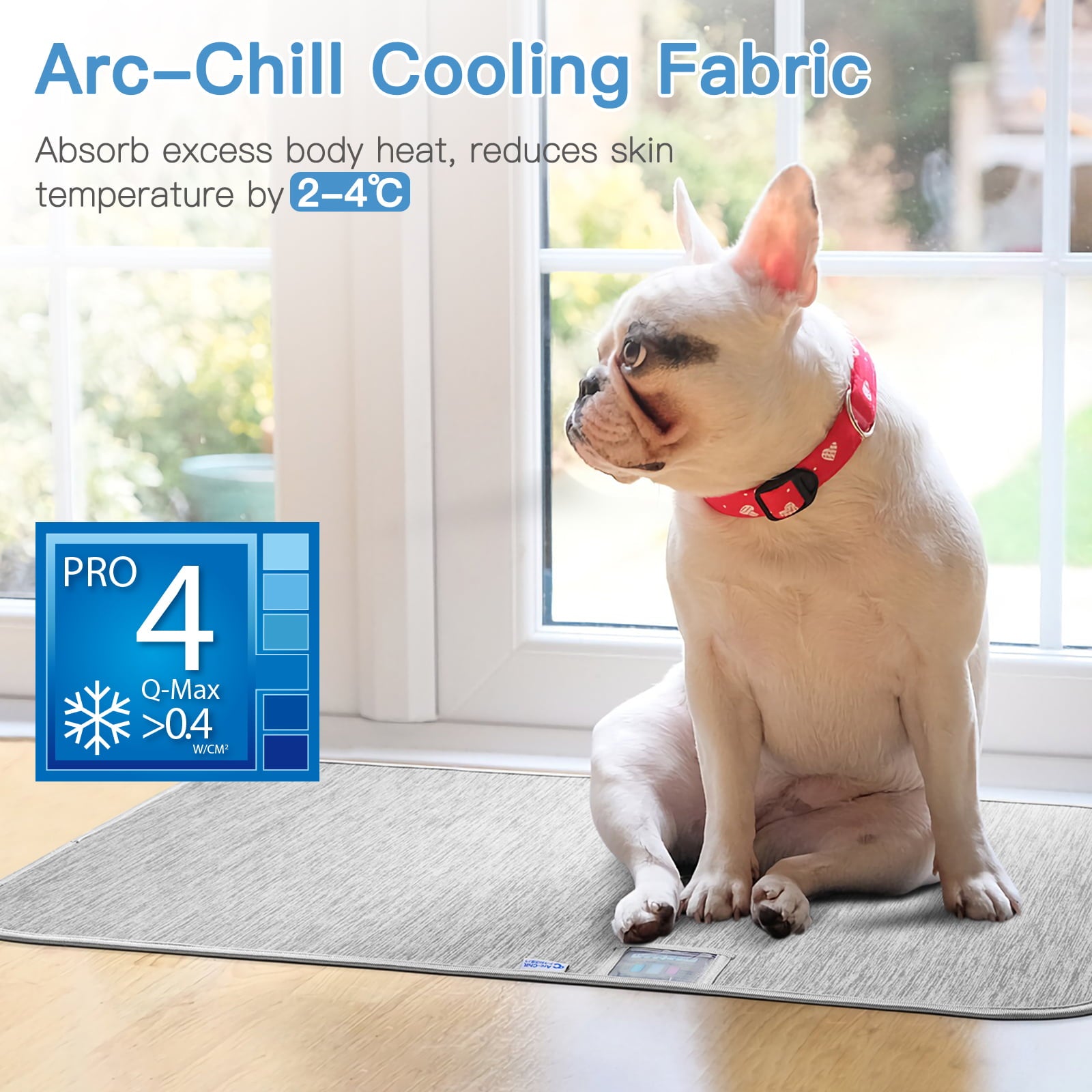 Quntis Dog Cooling Mat， Sleeping Pad Breathable Dog Kennel Pad Washable， Pet Summer Cooling Mat for Small Medium Dogs Cats Indoor Outdoor， 32 x 44 inch Gray