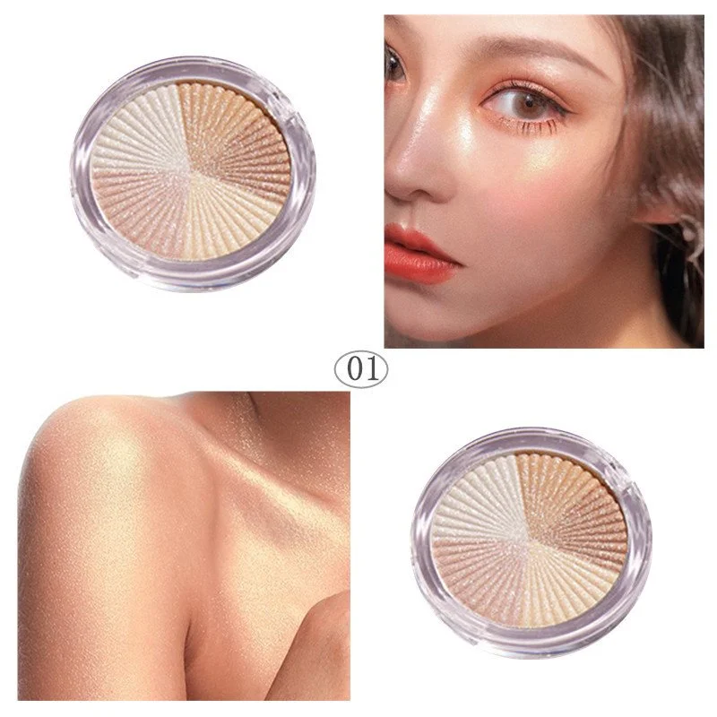 5 Color Highlighter Palette Shimmer Bronzer Powder Palette
