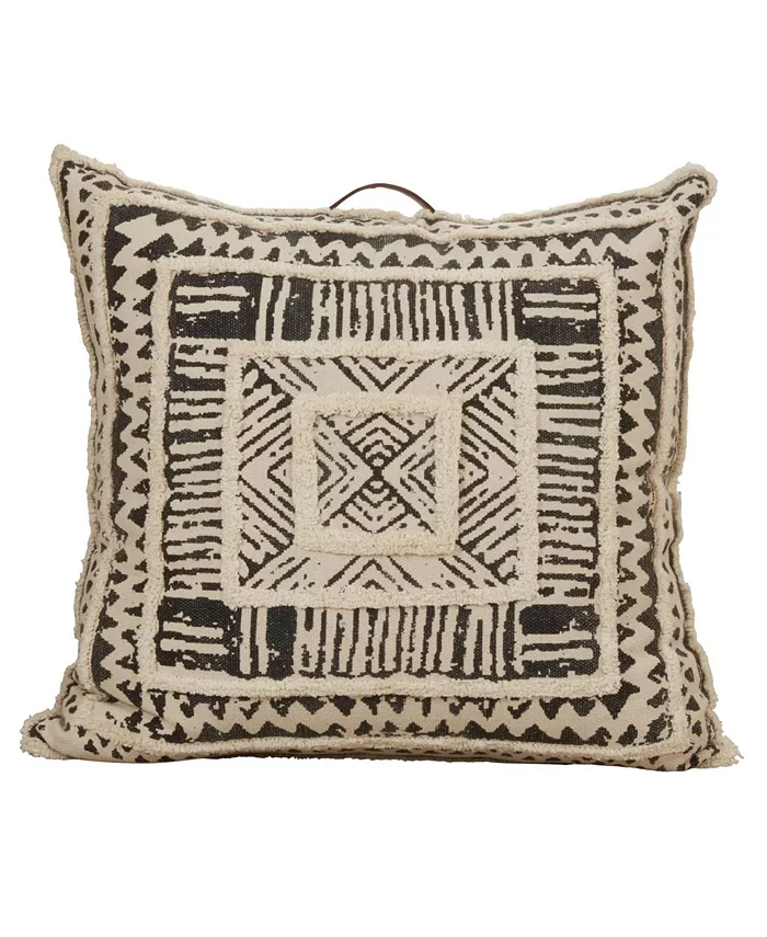 Saro Lifestyle Tufted Print Decorative Floor Pillow， 30