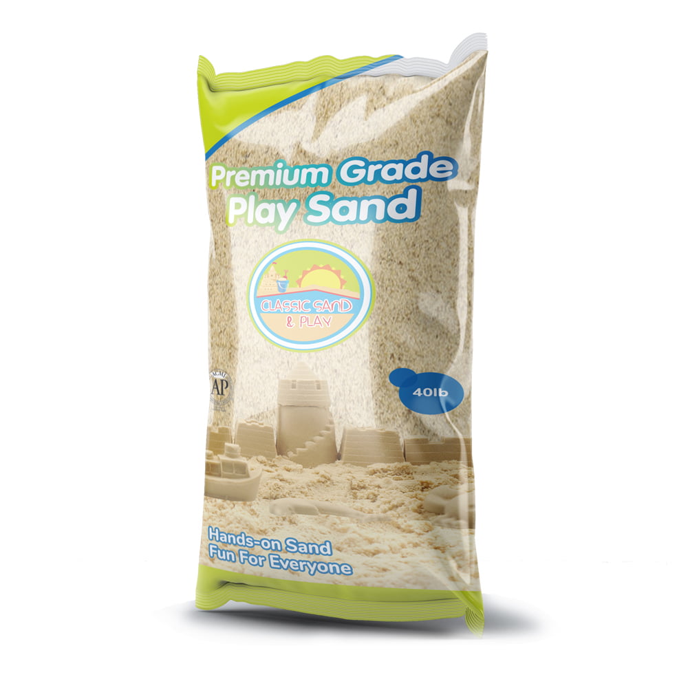 Classic Sand and Play Sand for Sandbox， Table， Therapy and Outdoor Use - 40 lbs