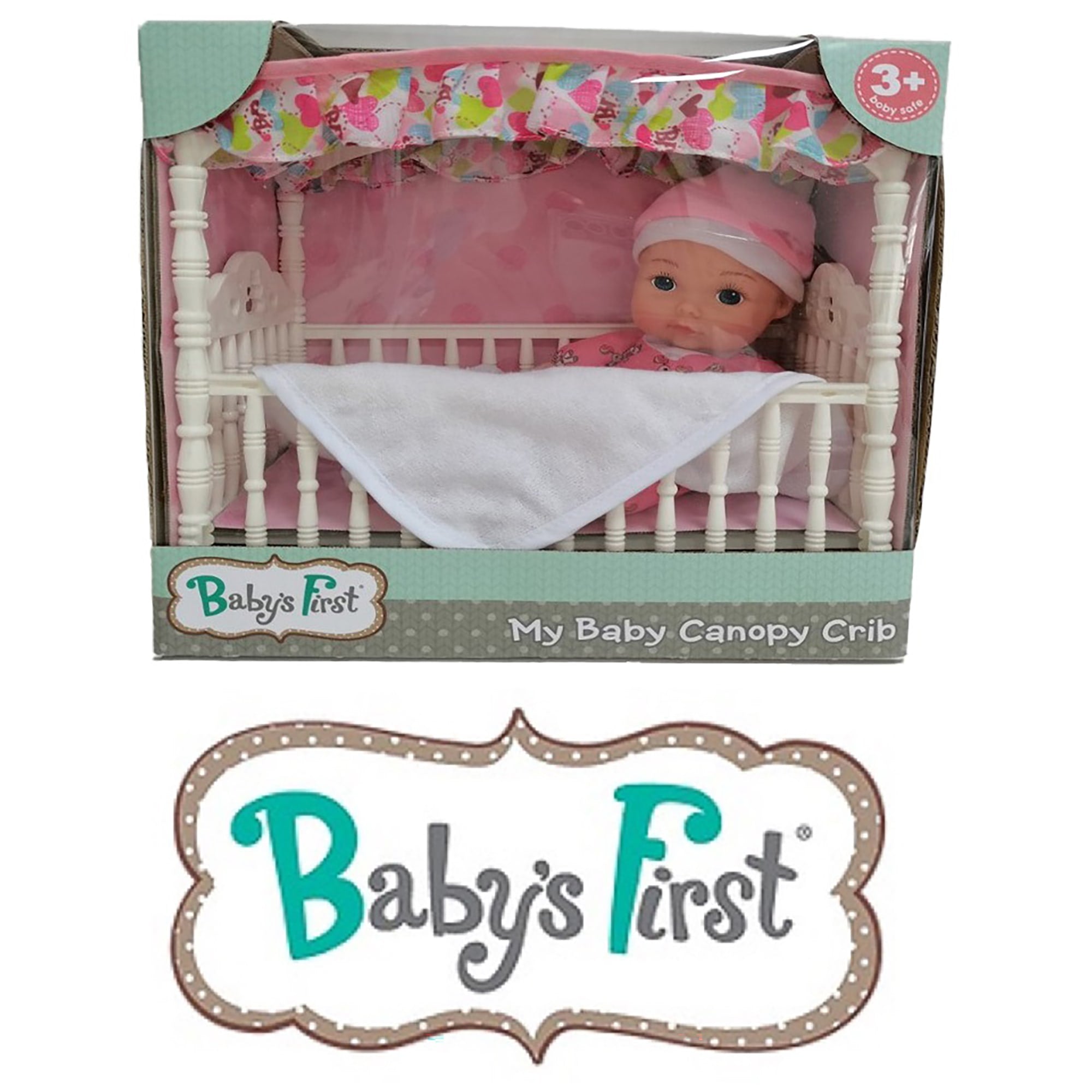 Baby's First Canopy Crib with Toy Doll - All Ages