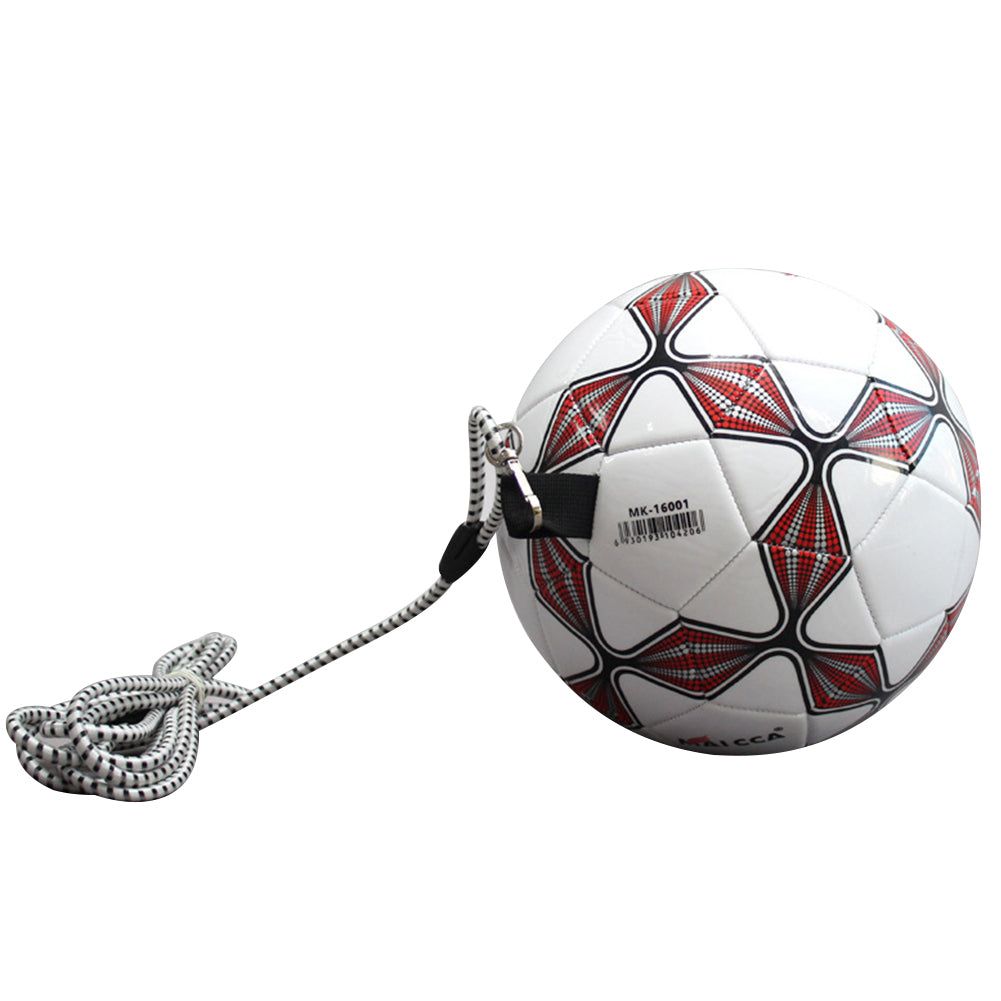Soccer Ball with Rope Auxiliary Children Training Kick Back Football (Red)