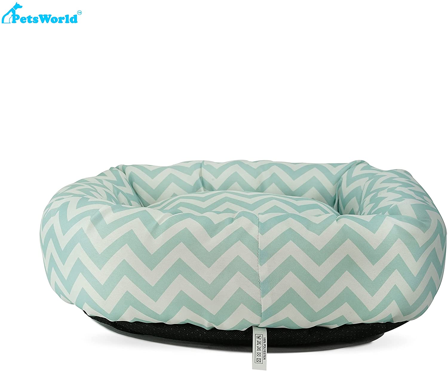 PetsWorld Plush Round Donut Bed. | (13L x 27W x 6H inches)