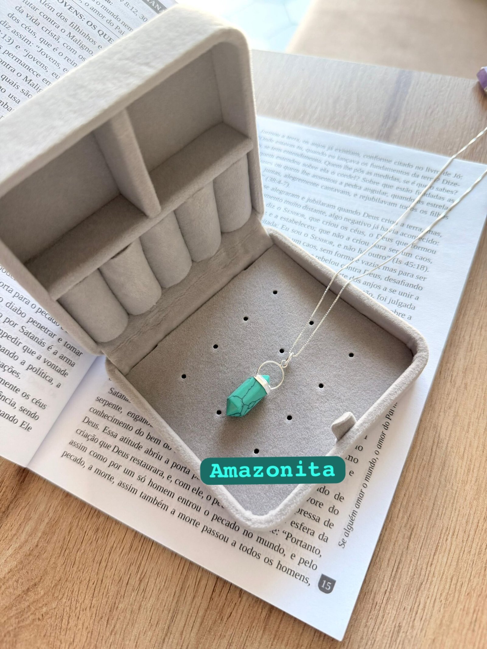 Colar Pingt. Pedra Natural (M)