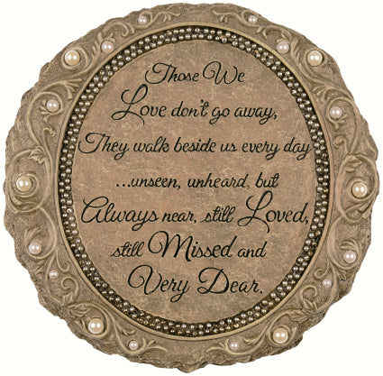 9.25" Memorial "Always Near" Bereavement Beaded Outdoor Garden Patio Stepping Stone